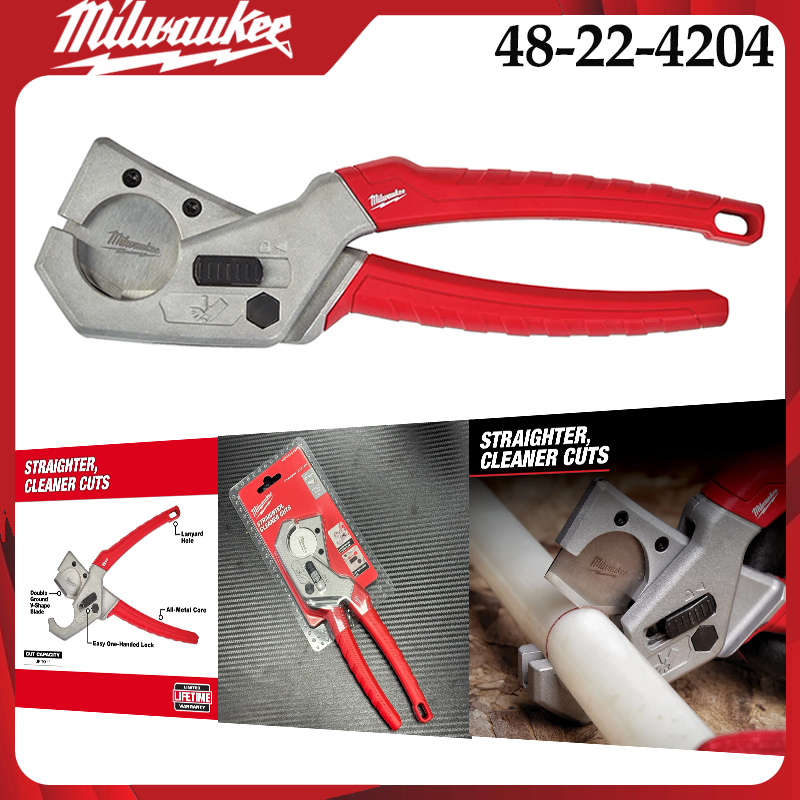 Pipe Cutter Ratchet - เครื่องตัดท่อพีวีซีแบบมีเฟืองหมุน Milwaukee 48-22-4204 ความจุ 1 นิ้ว