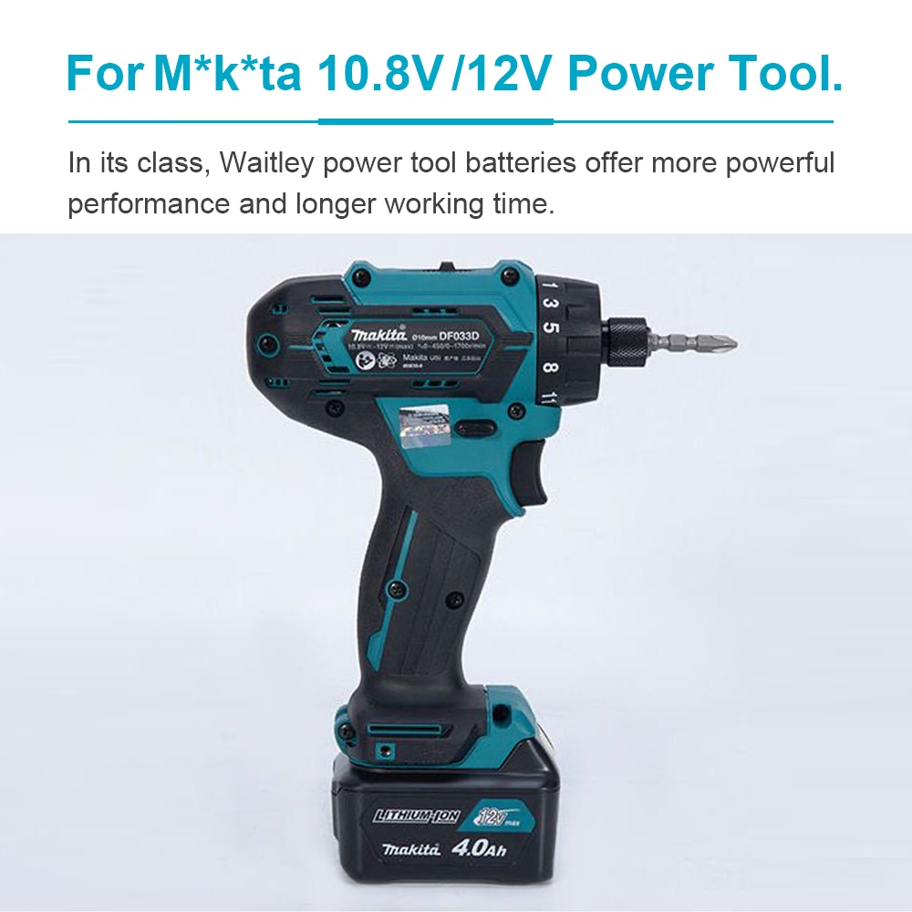 12V 4000mAh แบตเตอรี่ลิเธียมแบ - Makita Drill Hp1640 บทวิจารณ์และราคา